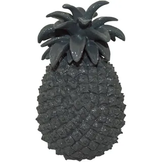 HOMEA 5dej1224gr Statue Zeichnung Ananas Polyresin schwarz 13 x 13 x 20,5 cm