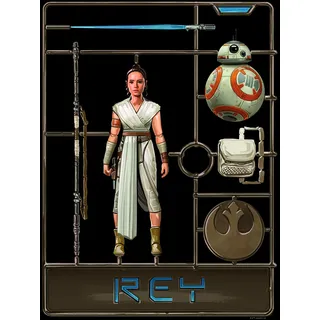 KOMAR Wandbild Star Wars Toy Rey 40x50cm