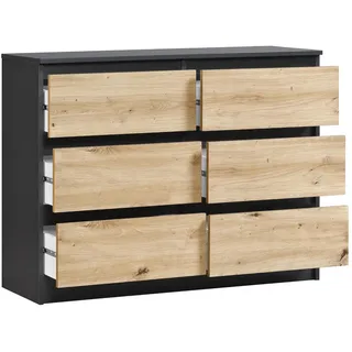 home collective Kommode 100 x 77,5 x 31 cm anthrazit / Eiche