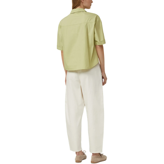Hemdbluse S.OLIVER, Damen, Gr. 42, matcha grün, Web, Obermaterial: 100% Baumwolle, unifarben, relaxed fit normal, gerader Abschluss, Blusen Hemdbluse, mit Brust Tasche