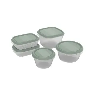 Rotho ELEMENTS Frischhaltedosen Set, Luftdichte Vorratsdosen aus Kunststoff, 5er Set