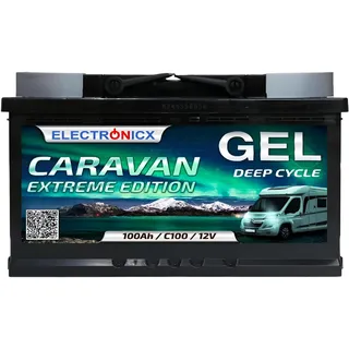Electronicx Gel Batterie 12V 100Ah Caravan Extreme Solarbatterien Gel-Technologie 12V Akku Solar, Solarbatterie Bootsbatterie Battery Wohnmobile, Wohnwagen 100 Ah