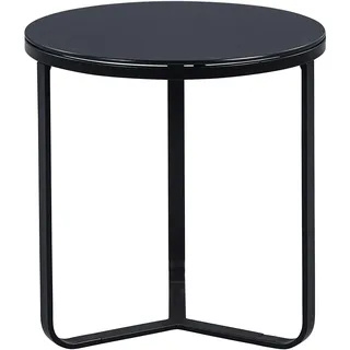 M2 Kollektion Couchtisch Schwarz Glas 50 x 50 x 51 cm