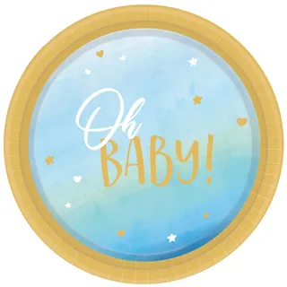 amscan 8 Teller Oh Baby Boy rund Papier 23 cm