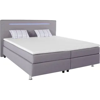 Collection AB Boxspringbett, inkl. LED-Beleuchtung, Topper und Kissen grau