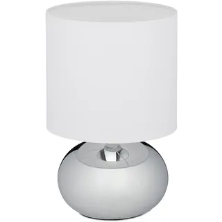 Relaxdays Nachttischlampe Silber