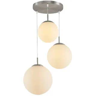 Lindby Pendelleuchte Heleska (Modern) in Weiß aus Metall (3 flammig, E27) - Glas Hängelampe Esstischlampe Hängeleuchte Wohnzimmerleuchte