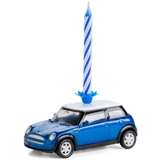 corpus delicti :: Kerze auf Rädern kompatibel mit Mini Cooper – das Geburtstagsgeschenk für alle Mini-Fans (blau) (20.3K)