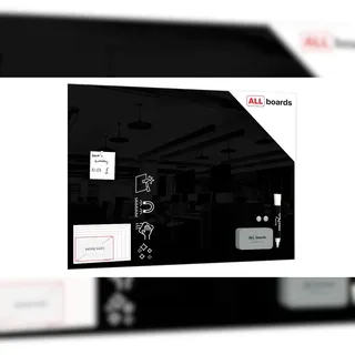 ALLboards Glas-Magnettafel 90,0 x 60,0 cm schwarz