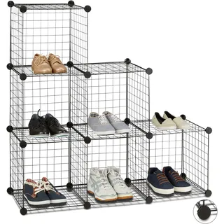 Relaxdays Regalsystem 110 x 110 x 36,5 cm Schwarz
