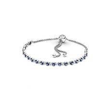 Bild Timeless Blaues und klares Funkeln Verstellbares Armband aus Sterling Silber mit Kristallen und Zirkonia Steinchen - 599377C01