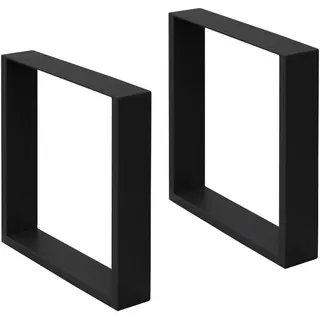 ECD Germany Tischbeine 2er Set 30 x 8 x 43 cm Schwarz