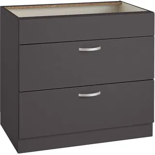 WIHO KÜCHEN Unterschrank Flexi 90 x 57 x 82 cm Grau