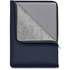 Bild von Matte PU Folio Zipper Sleeve Case Hülle Tasche für for MacBook Air 15 Zoll (2023-2024, M2/M3) & Pro 16 - Blau