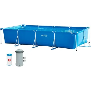 Intex Metallrahmen Mit Kartuschenfilter-pumpen-pool 450x220x84 Cm - Blue - 450 x 220 x 84 cm