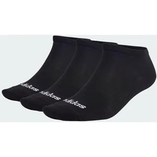 adidas Feine Linear Low-Cut Socken 3 Paar Schwarz/Weiß 40-42