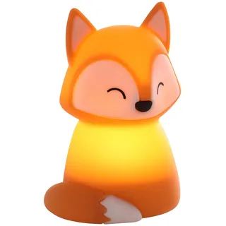 EGLO LED Nachtlicht Castellino, Akku Tischlampe Fuchs | Kinderzimmer Deko Mädchen Jungen, Silikon Nachttischlampe Kinder Baby Bett, touch bedienbar, orange, warmweiß, RGB