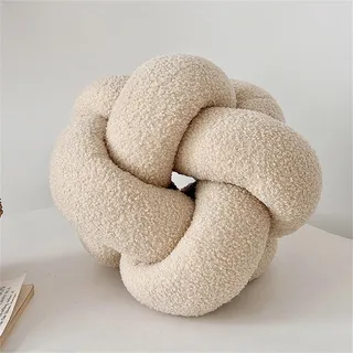 Herfair Knotenkugelkissen Knoten Kissen Dekorative Wurfkissen 30cm Ultra weiche Lamm Samt geknotete Kissen Knotenkissen Home Dekoration für Sofa Bett Couch