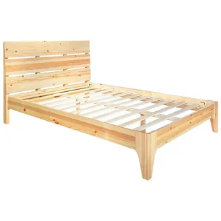 Homestyle4u Holzbett 140 x 200 cm Braun