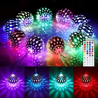 StarryEver 4M Kugel LED Lichterkette Innen USB, Marokkanische Kugeln Orientalisch Lichterkette Außen, 40er LED 16 Farben Lichterketten für Zimmer Dekor, Farbwechsel Fairy Lights für Ramadan Diwali