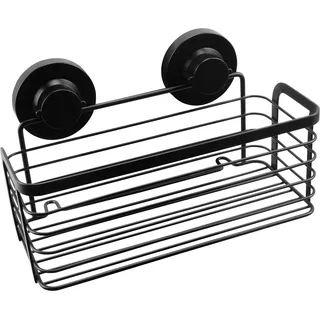 CORNAT Duschkorb 3 in 1 – schwarz – Extra großer & hoher Korb