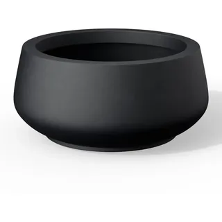 Kante Bonsai-Pflanzgefäße aus Beton, rund, 42,9 cm Durchmesser, für den Innen- und Außenbereich, mit Ablaufloch für Zuhause, Terrasse, Garten, Schwarz