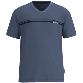 Schlafanzug TOM TAILOR "Pyjama Shorty V-Ausschnitt", Herren, Gr. XXL, blau, Obermaterial: 100% Baumwolle CO., Homewear-Sets Schlafanzug