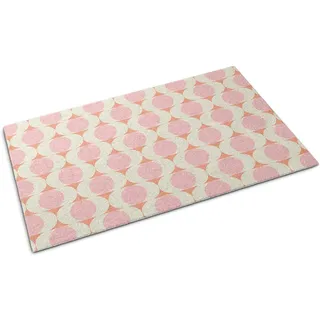 Fußmatte für die Tür – Unterlage zur Aufnahme von Schmutz – Rutschfeste Fußmatte für Innen- und Außenbereich – 90x60 cm – Geometrisches Muster - Rosa
