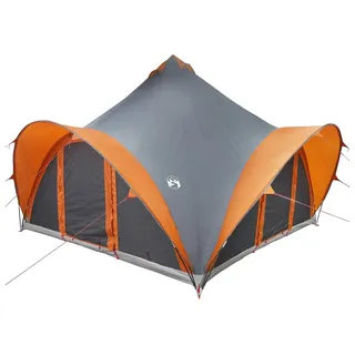 vidaXL Tipi Zelt Grau und Orange 6-Personen Polyester und Stahl - Grau