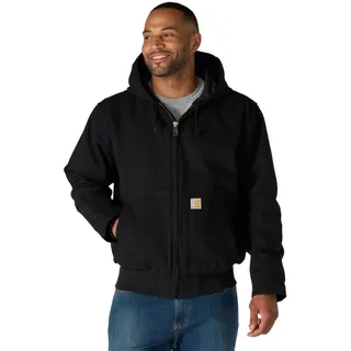 Carhartt, Herren, Weite, isolierte Freizeitjacke aus ausgewaschenem Segelleinen, Schwarz, XL