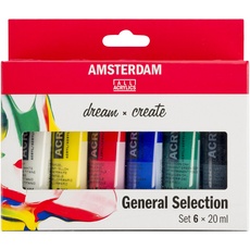 Amsterdam Standard Series Acrylfarben Set für Einsteiger | Farbmischset (6 x 20 ml Tuben) | Basis Farbauswahl