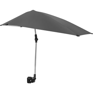 Sport-Brella Versa-Brella Verstellbarer Regenschirm, verstellbare Klemme, 360 Grad 4-Wege schwenkbar & UPF 50+ Futter für Stühle, leicht & einfach aufzustellen, Grau, 42"/ 107cm