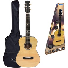 Lexibook K2200 Akustikgitarre, 91 cm, Lernanleitung enthalten, 6 Nylonsaiten, Gitarrentasche inklusive, Holz/Schwarz