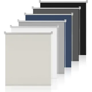 Verdunklungsrollo ohne & mit Bohren Klemmfix Creme B55 x H200 cm Rollos Innenrollo Thermorollo Klemmrollo Sonnenschutzrollo für Fenster