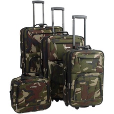 Rockland Luggage Journey Softside Stand-Set, Camouflage, 4-Piece Set (14/19/24/28), Journey Softside Gepäck-Set