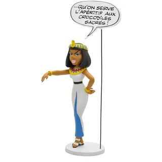 Plastoy Asterix Figur Kleopatra Kollektion Bulles „... Serviert den heiligen Krokodilen einen Aperitif!” Neuauflage - Kunstharz - 21 cm