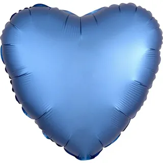 Amscan 3680901 - Standard Folienballon "Satin Luxe Azure", Herz, Durchmesser 43 cm, Luftballon, Hochzeit, Heliumballon
