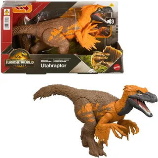 Mattel Jurassic World Wild Roar Utahraptor Dinosaurierspielzeug 31 cm