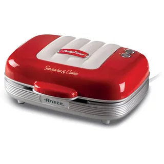 Ariete 1972/00 Patrytime 3w1, Toaster Party Time 3-in-1 Sandwich & Cookies Red