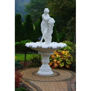 Zierbrunnen Springbrunnen Skulptur Brunnen Deko Garten Fontaine Teich Neu 229cm - Weiß
