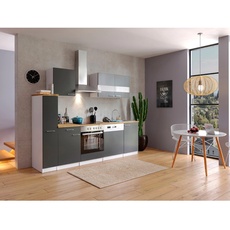 Bild Küchenzeile E-Geräte 250 cm grau/weiß