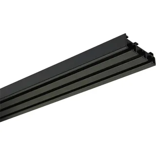 GARDINIA Flächenvorhangschiene 3-läufig, Gr. 1, schwarz matt), B:5,5cm L:160cm, Aluminium, Gardinenstangen, Gardinenschiene, 3-läufig