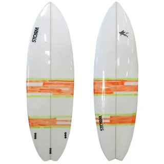 Storm Blade Flying Fish Swallow Tail D4 6 ́10 ́ ́ Surfbrett - White / Orange / Yellow - 208.3 cm