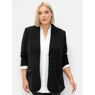 Jackenblazer SHEEGO "Blazer", Damen, Gr. 54, schwarz, 100% Polyester, Blazer Jackenblazer
