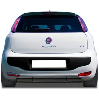 RDX Racedesign Heckschürzenansatz 'Diffuser' kompatibel mit Fiat Punto Evo 2009- (ABS Schwarz glänzend)