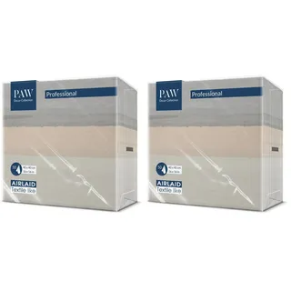 PAW - Servietten aus Airlaid - Stoffähnlich (40 x 40 cm) I 50 Stück I Ideal für Hochzeit, Taufe, Kommunion, Geburtstag I Stoffservietten - Erdfarben, Beige, Streifen I Farbe: Fluid beige