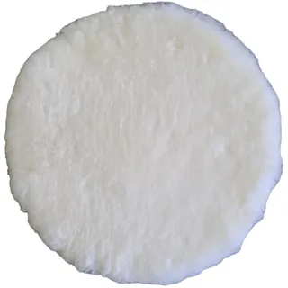 Naturasan Sitzkissen Rund, Lammfell Sitzauflage, warmes Sitzpolster, Fellkissen, Lammfell Echt, Rundes Kissen, Fell für Stühle, Sitzkissen Stuhl 38 cm (Weiß)