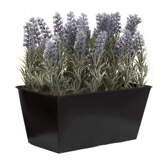 GreenBrokers A1214 Blumenkasten aus künstlichem Lavendel, 30 cm, Schwarz