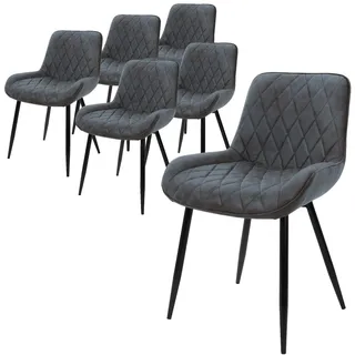 ML-Design Esszimmerstuhl Anthrazit Kunstleder 6er Set