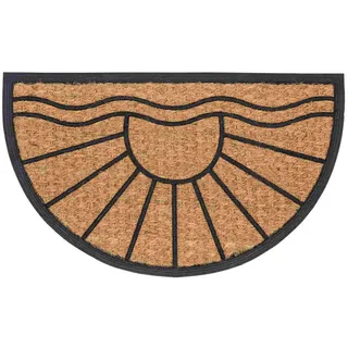 Astra Fussmatte Halbrund Coco Deluxe Light , Schwarz , Textil , 45x74 cm , Teppiche und Böden, Schmutzfangmatten, Fußmatten